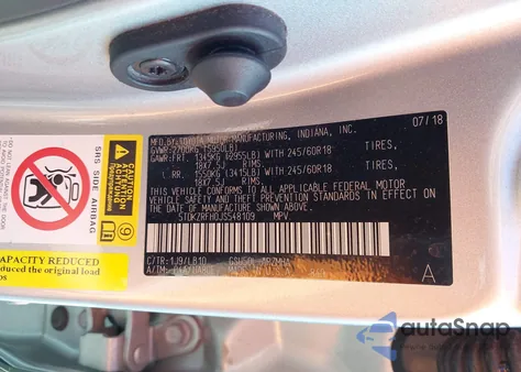 2018 Toyota Highlander Xle from USA, damaged, VIN 5TDKZRFH0JS548109